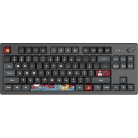 Klawiatura mechaniczna Montech mkey dark tkl rgb (czarna, układ amerykański (qwerty), gateron g pro żółty, 80% (tkl), możliwość wymiany podczas pracy, rgb, pbt)