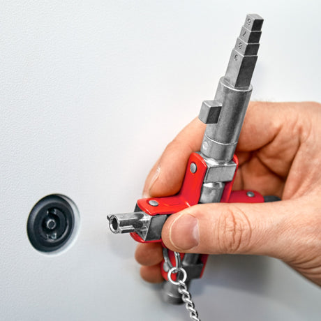 Klucz do szaf rozdzielczych Knipex 00 11 06 v01 z 9 profilami - powierzchnie kwadratowe