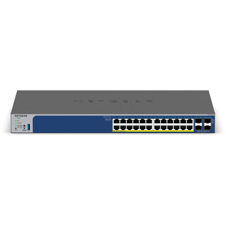 Netgear 24-portowy gigabitowy inteligentny przełącznik poe+ z 4 portami sfp+ (szary, 10g, inteligentnie zarządzany)