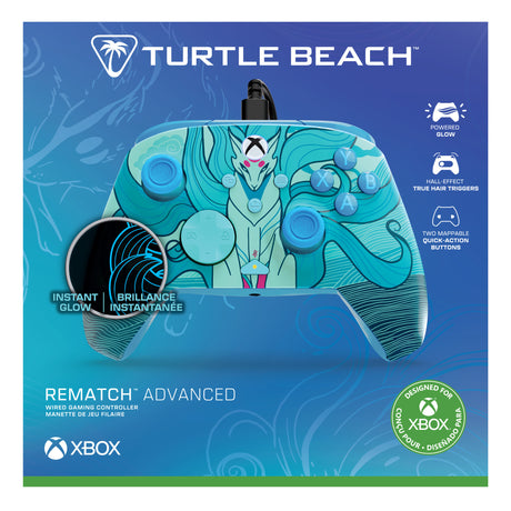 Zaawansowany kontroler przewodowy Turtle Beach Rematch (Blue Kitsune, Xbox Series X|S, Xbox One, PC)