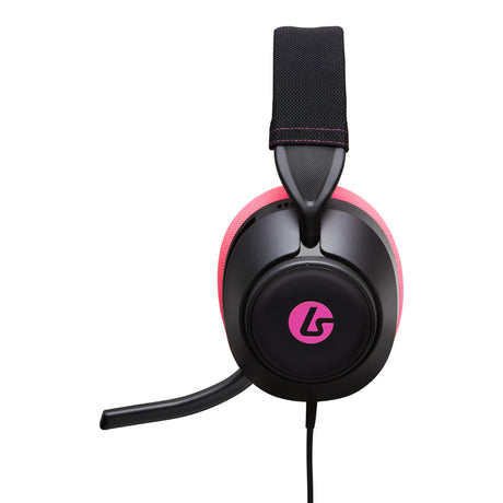 Przewodowy zestaw słuchawkowy do gier Powera Lucidsound LS10 — nauszny zestaw słuchawkowy do gier z logo Midnight (czarny różowy, Playstation 5, Playstation 4, Xbox Series X|s, Xbox One, PC, telefon komórkowy)