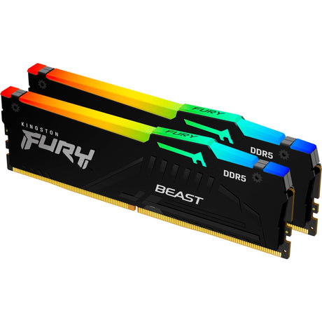 Kingston Fury Beast RGB 64 GB DDR5-6000 (2x 32 GB) RAM (czarny, KF560C30bbeak2-64, XMP 3.0, Expo 1.1)