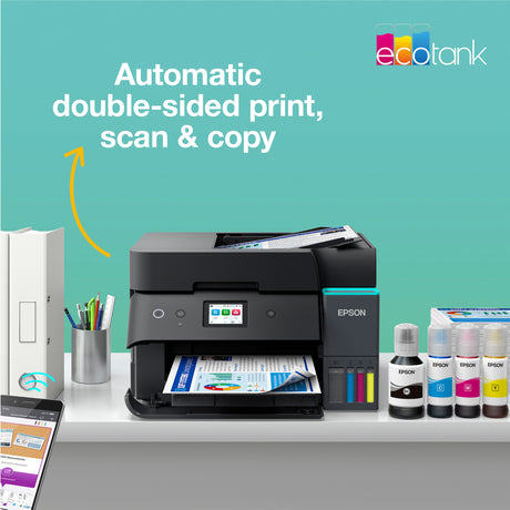 Uniwersalna drukarka atramentowa Epson ecotank et-4950 (czarna, faks, skanowanie, kopiowanie, WiFi, w tym atrament do 3 lat)