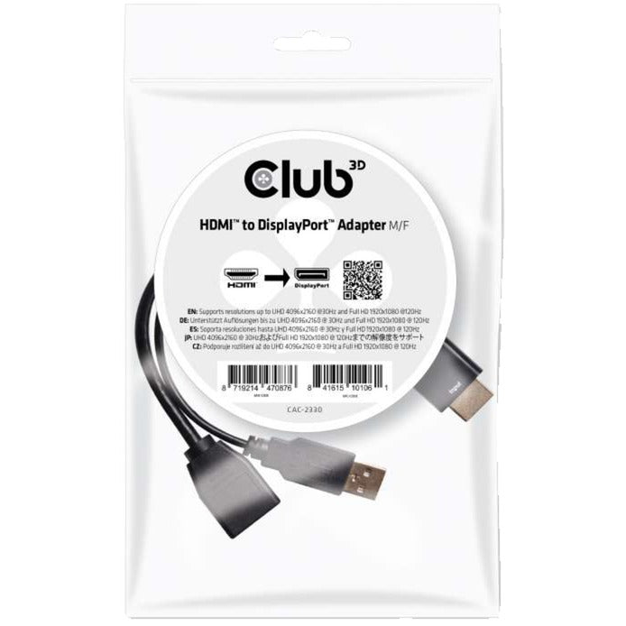Club 3D HDMI > Adapter DisplayPort (czarny, 0,18 m)
