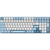 Bezprzewodowa klawiatura mechaniczna Iqunix F97 Wintertide (jasnoniebieski, układ US (QWERTY), Cherry MX Brown, 96%, diody LED RGB, możliwość wymiany podczas pracy, PBT, 2,4 GHz | Bluetooth 5.1 | USB-C)