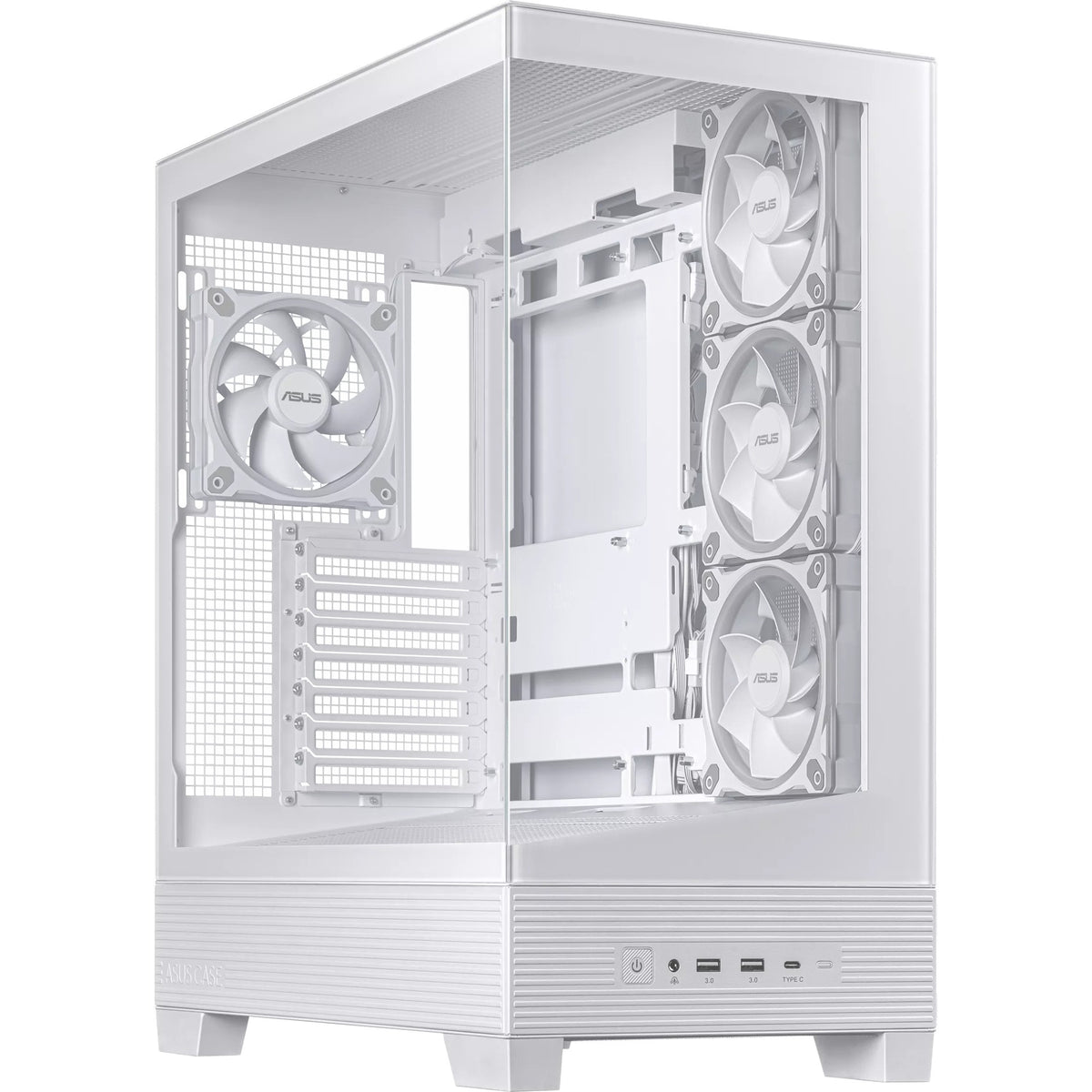 Obudowa midi tower Asus a31 plus (biała | 2x USB-A | 2x USB-C | szkło hartowane)
