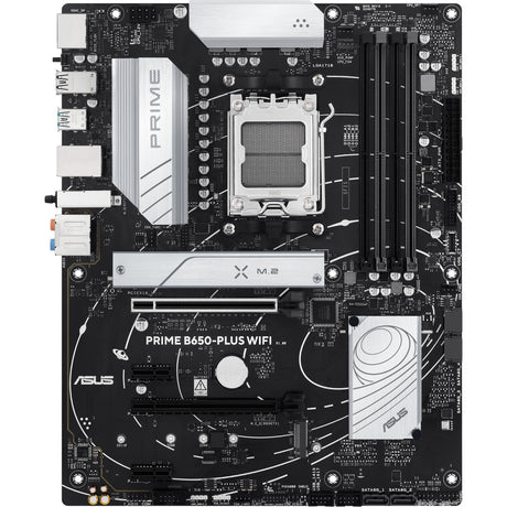 Płyta główna Asus Prime B650-Plus WiFi Socket AM5 (czarno-srebrna, RAID, 2,5 GB-LAN, WiFi 6e, BT 5.3, dźwięk, ATX)