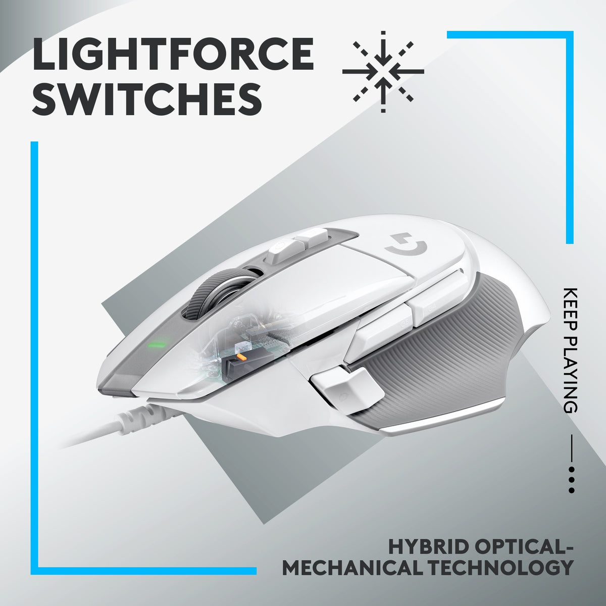 Mysz do gier Logitech G502 x (biała, 100–25 600 dpi)