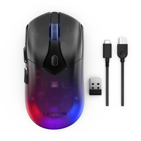 Bezprzewodowa mysz do gier Lenovo Legion M410 RGB (czarna, 16 000 DPI, RGB, 2,4 GHz USB)