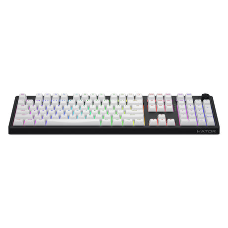 Hator skyfall wireless rgb mechanisch gaming toetsenbord (zwart, us lay-out (qwerty), hator aurum lemon, 100%, rgb, double shot abs, hot-swap, 2.4ghz bluetooth usb-c)