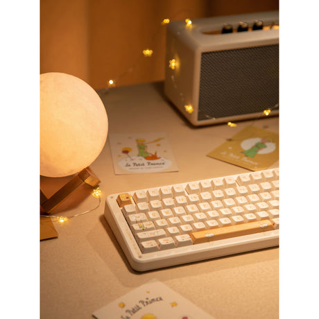 Bezprzewodowa klawiatura mechaniczna Iqunix ZX75 Sunset Ponder (jasnożółta, układ US (Qwerty), gateron czerwona, 75%, diody RGB, możliwość wymiany podczas pracy, podwójne pbt, 2,4 GHz | bluetooth 5.1 | USB-C)