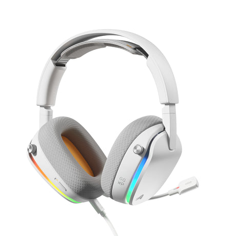 Glorious GHS Eternal RGB - stereofoniczny zestaw słuchawkowy do gier RGB nauszny zestaw słuchawkowy do gier (biały, PC, PS5, PS4, Switch, USB-C)