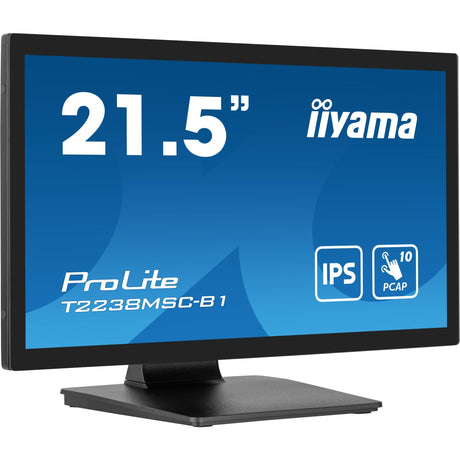 Monitor Iiyama prolite t2238msc-b1 21,5 z ekranem dotykowym (czarny (matowy), HDMI, display port, 2x USB-A, USB-B)