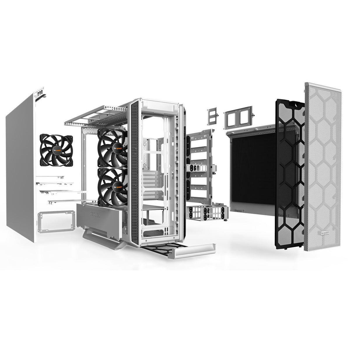 Bądź cicho! Obudowa midi tower Silent Base 802 (biała | 2x USB-A | 1x USB-C)