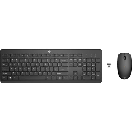 Zestaw komputerów stacjonarnych z bezprzewodową myszą i klawiaturą HP 235 (czarny, układ Be Layout (Azerty), tłok, 100%)
