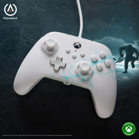 Kontroler Powera Advantage z kablem do konsoli Xbox x|s - polar ice (biało-niebieski, xbox series x|s, xbox one, PC)