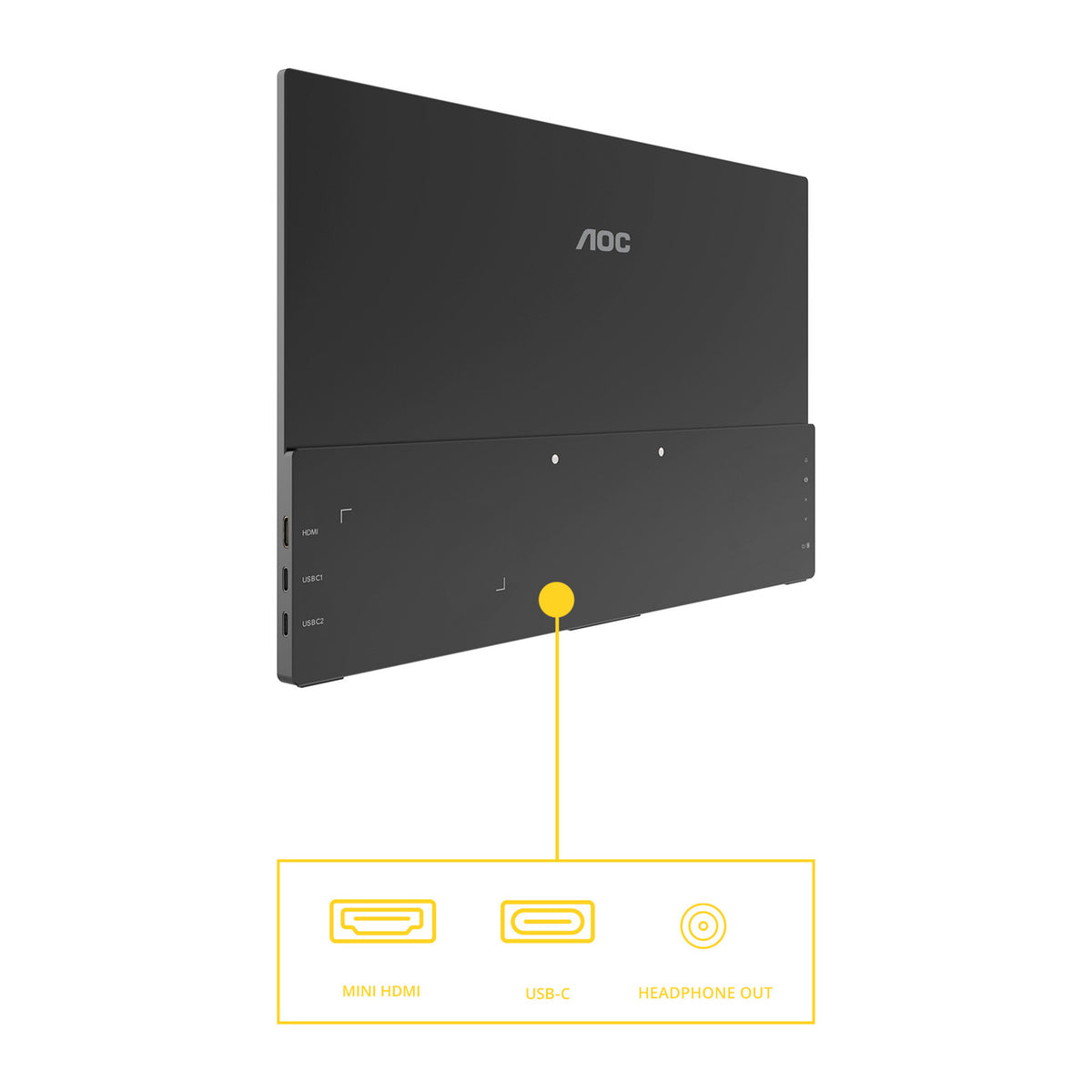 Monitor Aoc 16t20e2 15.6 (czarny, 1x mini HDMI, 1x USB-C, audio)