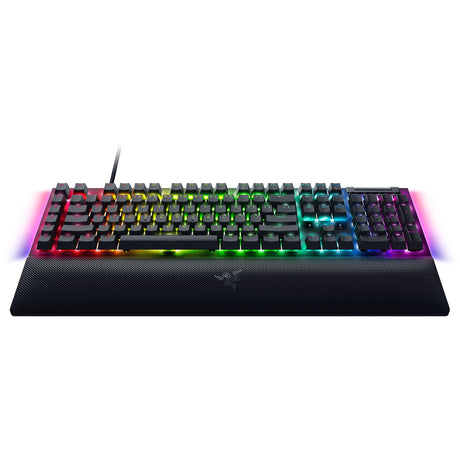 Razer blackwidow v4, klawiatura do gier (czarna, układ amerykański, żółta, diody rgb, podwójny abs)