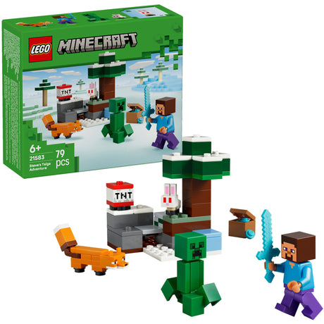 Zestaw LEGO Minecraft Przygoda Steve'a w Tajdze dla dzieci - 21583