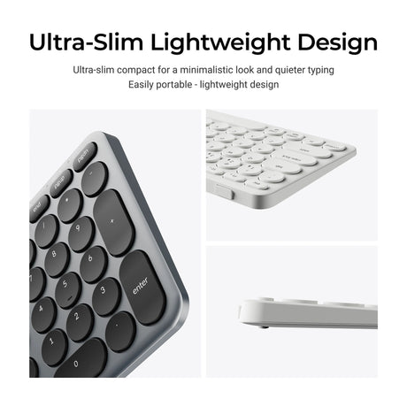 Klawiatura Keychron b4 pro-k1 (szara, układ US (QWERTY), przełączniki nożycowe, 96%, nakładki na klawisze ABS, 2,4 GHz | Bluetooth | USB)