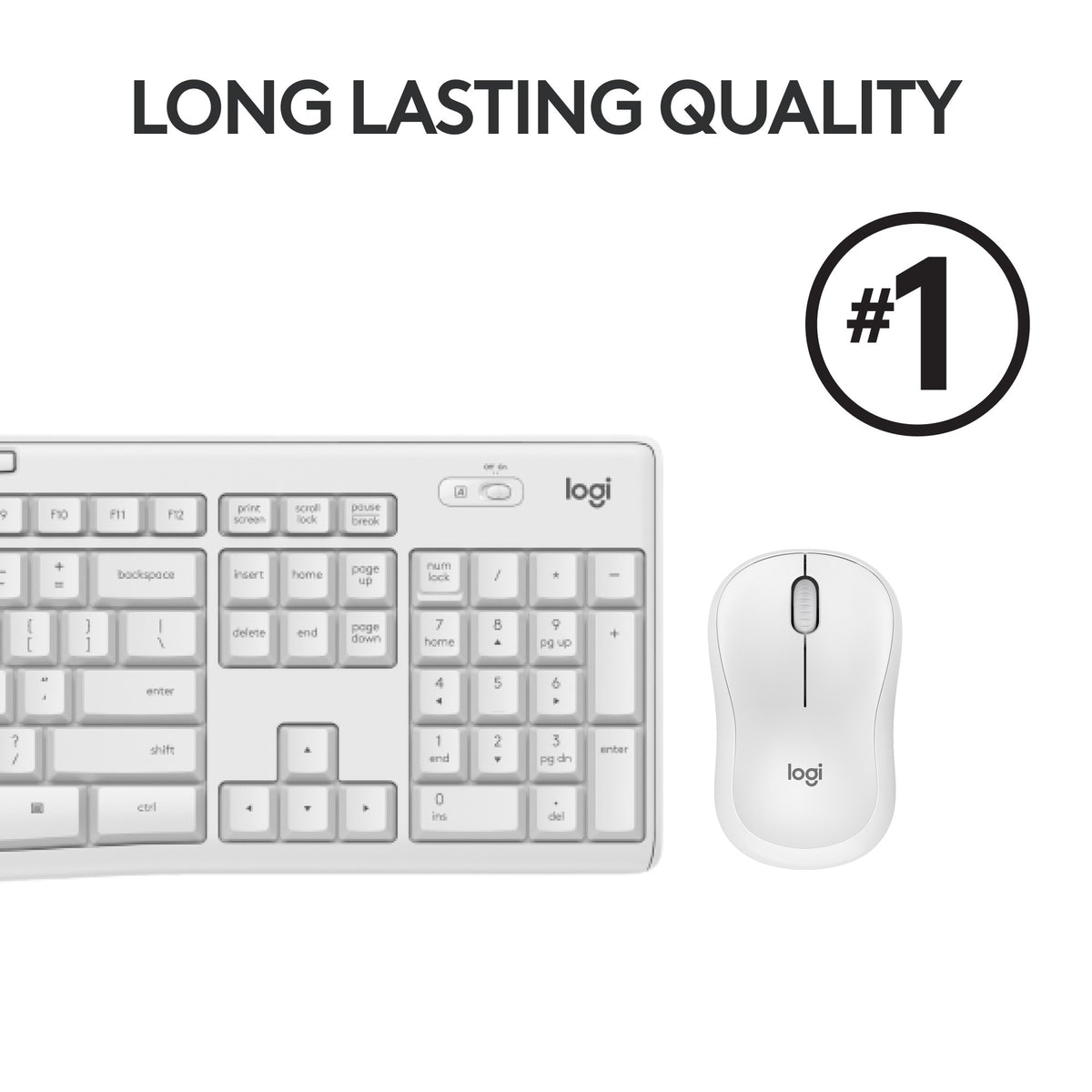 Zestaw komputerów stacjonarnych Logitech mk295 cicha bezprzewodowa klawiatura i mysz (szary, układ amerykański-międzynarodowy (qwerty), 100%)