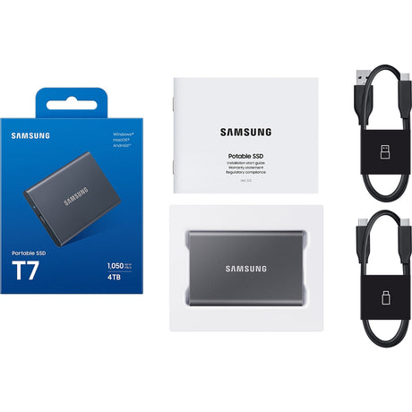 Zewnętrzny dysk SSD Samsung szary 57 mm x 85 mm x 8 mm