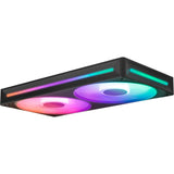 Wentylatory rdzeniowe Nzxt f240 rgb (czarne, 2 sztuki, 240 x 120 x 26 mm)