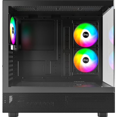 Obudowa midi tower Montech xr (czarna | 2x USB-A | 1x USB-C | RGB | szkło hartowane)
