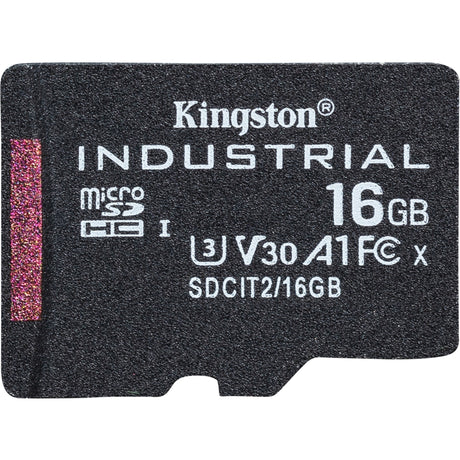 Przemysłowa karta pamięci Kingston microSDHC 16 GB (czarna, klasa 10, UHS-I, U3, V30, A1)