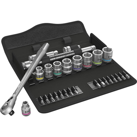 Zestaw grzechotek Wera 8100 sb 8 Zyklop Metal, zapadka przełączająca, napęd 3 8, metryczny, 29 szt. - 1 szt. - 05004048001
