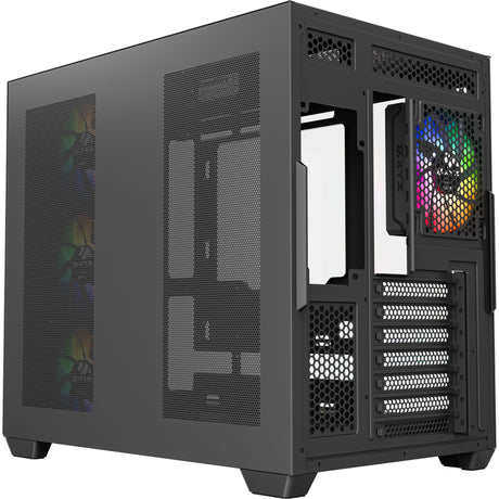 Xyz pc gear tesseract x obudowa midi tower (czarna | 2x USB-A | 1x USB-C | szkło hartowane)