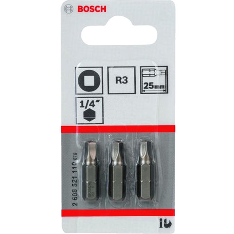 Bit Bosch 4-stronny r3 bardzo twardy 1 4 25mm, 3 sztuki