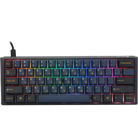 Mechaniczna klawiatura do gier Ducky one 3 pro mini rgb (czarna, układ amerykański (qwerty), wiśnia mx2a speed silver, 60%, dioda rgb, double-shot pbt, mechanika szarlatanu, hot swap)