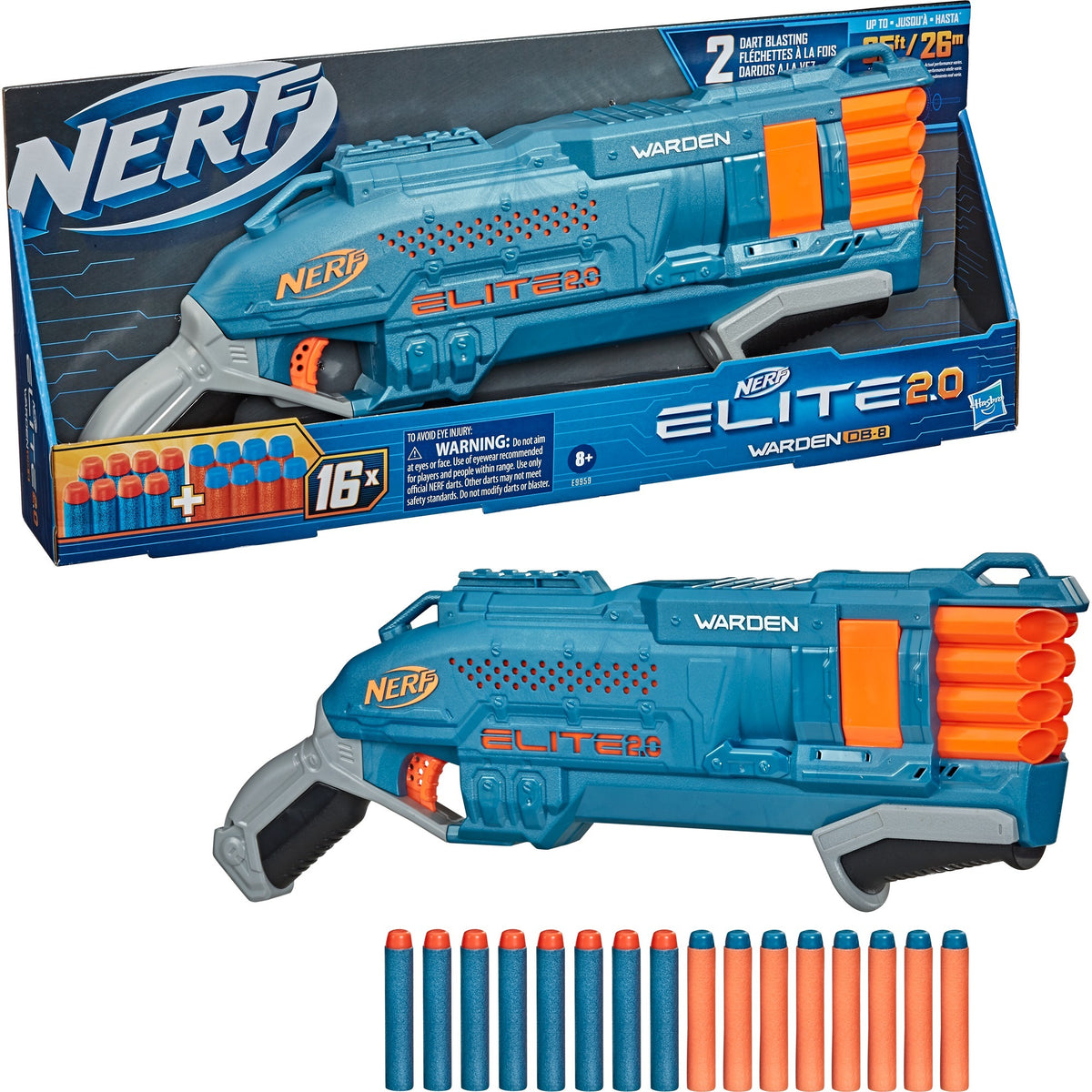 Pistolet blasterowy Nerf Hasbro Nerf Elite 2.0 Warden DB-8