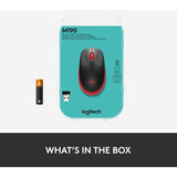 Pełnowymiarowa mysz bezprzewodowa Logitech m190 (czerwona, 1000 dpi)