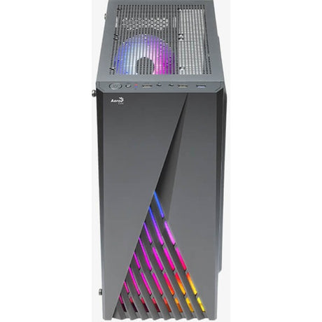 Obudowa midi tower Aerocool delta g-bk-v1 (czarna | 3x usb-a | rgb | szkło hartowane)