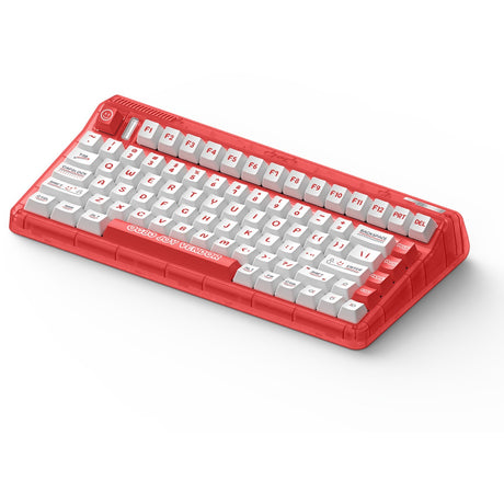 Bezprzewodowa klawiatura mechaniczna Iqunix og80 Joy Seller (czerwona, układ amerykański (qwerty), wiśnia mx cicha czerwona, 80% (tkl), diody led rgb, możliwość wymiany podczas pracy, pbt, 2,4 GHz | bluetooth 5.1 | usb-c)