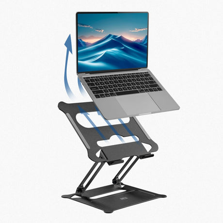 Podstawka pod laptopa Act Connect, aluminiowa, składana, z płynną regulacją wysokości (czarna)