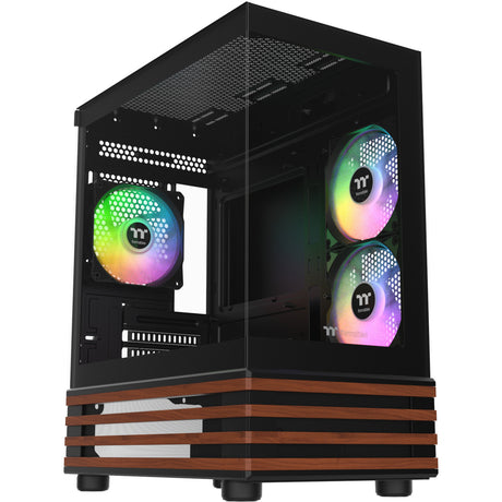 Obudowa mini tower Thermaltake View 170 ws argb (kolor czarnego drewna | 2x usb-a | rgb | okno)