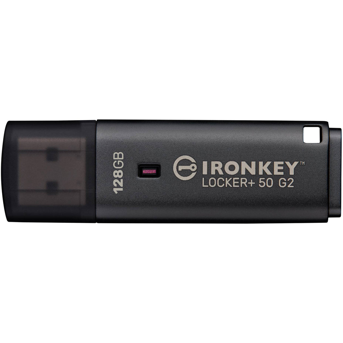 Kingston ironkey locker+ 50 g2 usb flash drive 128 gb usb-stick (antraciet, usb-a 3.2 gen 1)