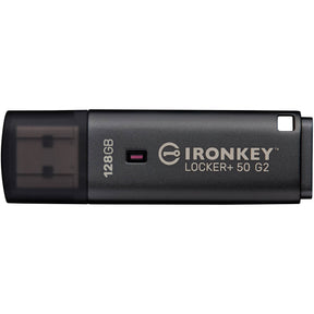 Kingston ironkey locker+ 50 g2 usb flash drive 128 gb usb-stick (antraciet, usb-a 3.2 gen 1)