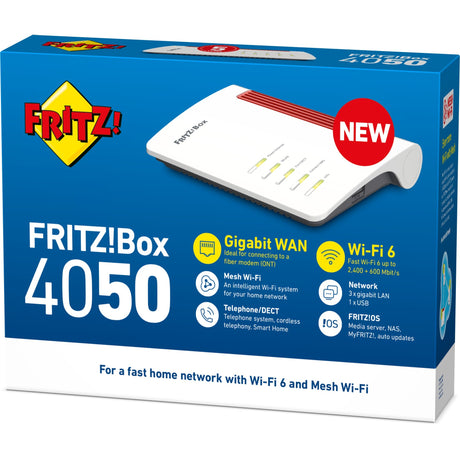 Fritz! router międzynarodowy box 4050 edycja (biało-czerwony, mesh wi-fi)
