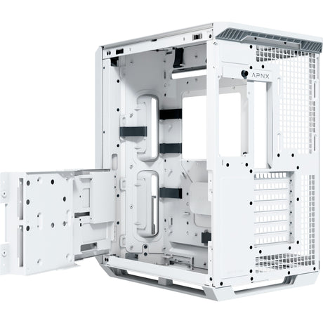Obudowa midi tower Apnx v1-w-wt-v1 (biały kolor drewna | 2x USB-A | 1x USB-C | okienko)
