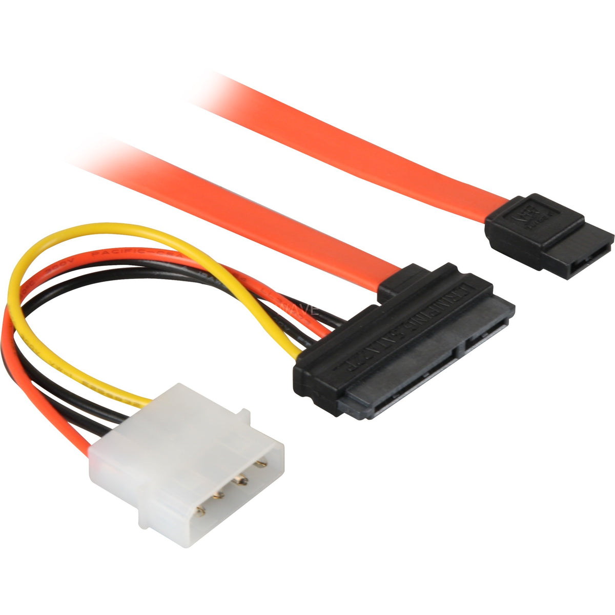 Kabel do transmisji danych Goobay S-ATA 2 w 1 + zasilacz (pomarańczowy, 0,5 metra)