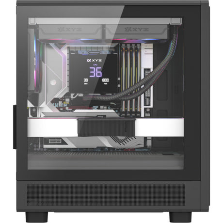 Obudowa Xyz pc gear atom midi tower (czarna | 2x USB-A | 1x USB-C | szkło hartowane)