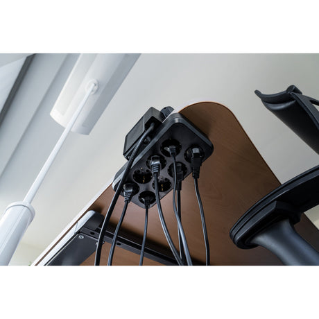Brennerstuhl ®estilo gniazdo duplex, 2x moduł Keystone, 10x nasadka zabezpieczająca, srebrno-czarny