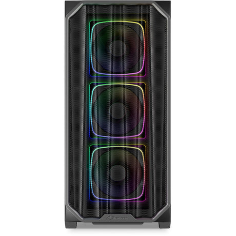 Obudowa midi tower Sharkoon ak5m rgb (czarna | 2x usb-a | 1x usb-c | rgb | szkło hartowane)