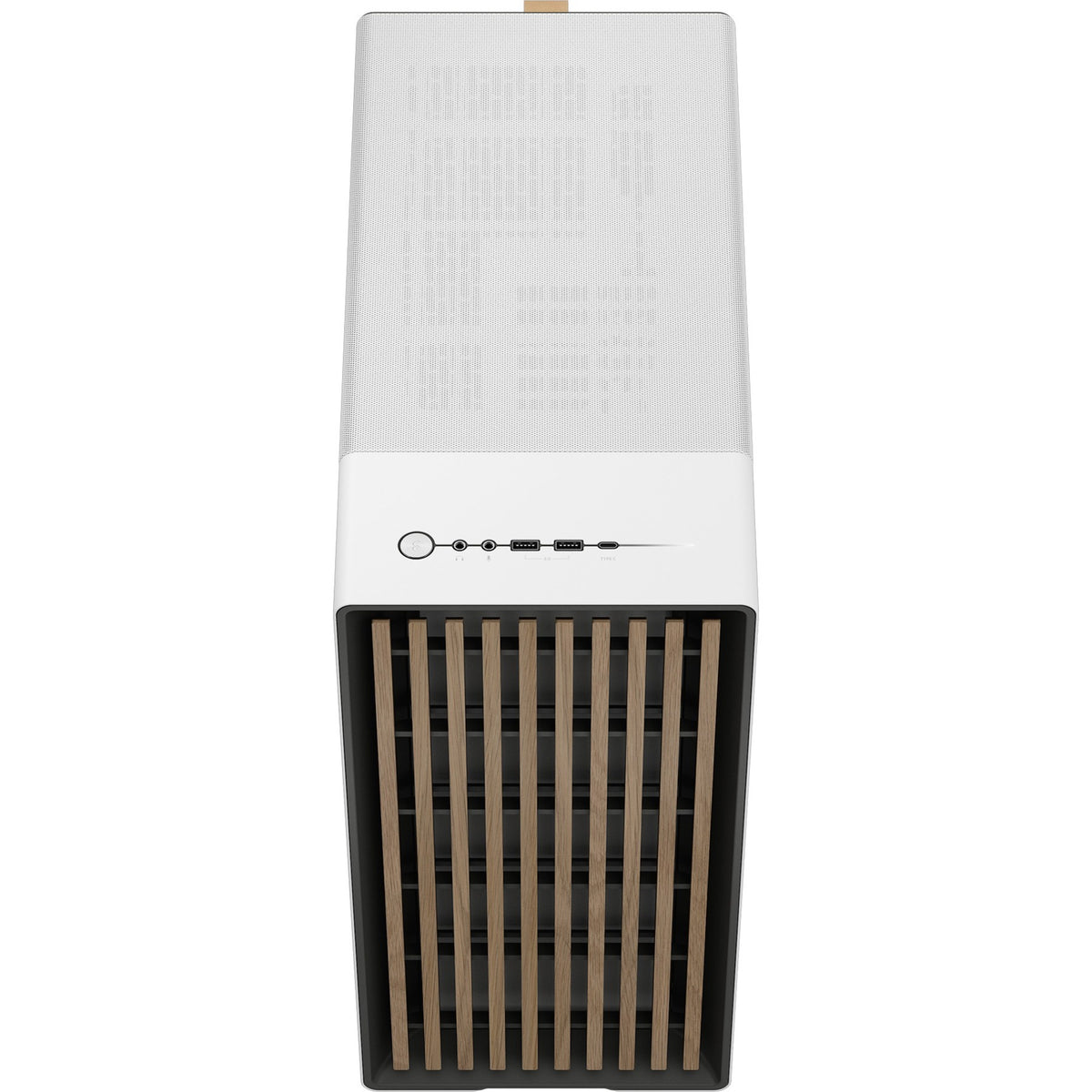 Obudowa Midi Tower o konstrukcji fraktalnej (biały kolor drewna | 2x USB-A | 1x USB-C | szkło hartowane)