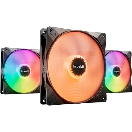 Bądź cicho! Wentylatory Light Wings lx pwm rgb (czarne, 3 sztuki, 140 x 140 x 25 mm)