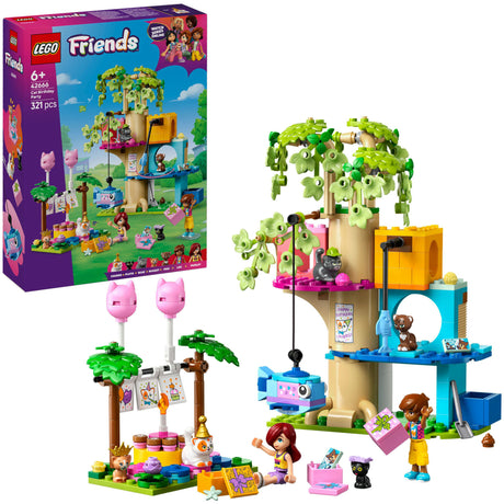 LEGO Friends 42666 Przyjęcie urodzinowe kota i domek na drzewie